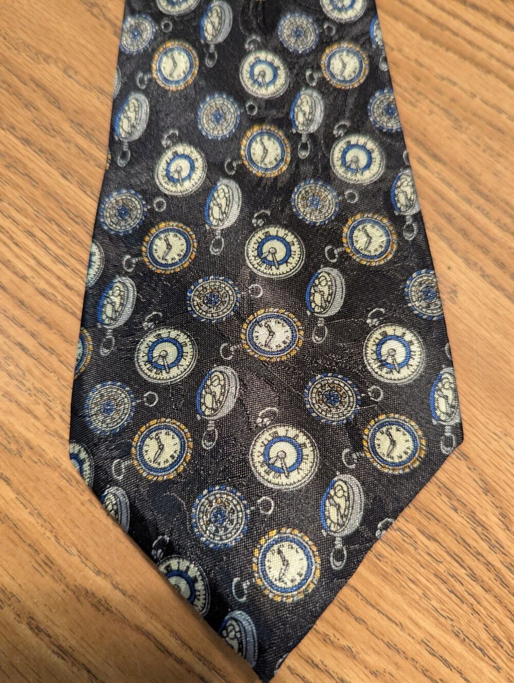 studio 890 blue Men's Necktie Tie Pocketwatch Timepiece collector